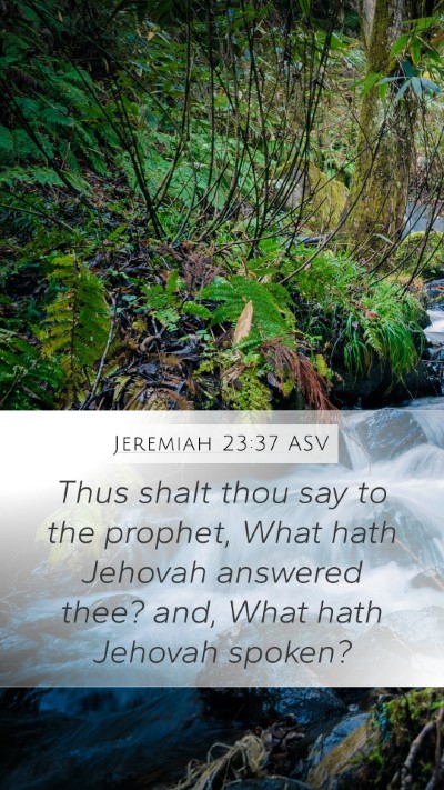 Jeremiah 23:37 ASV Mobile Phone Wallpaper - Thus shalt thou say to the prophet, What hath - Mobile Bible Verse Wallpaper