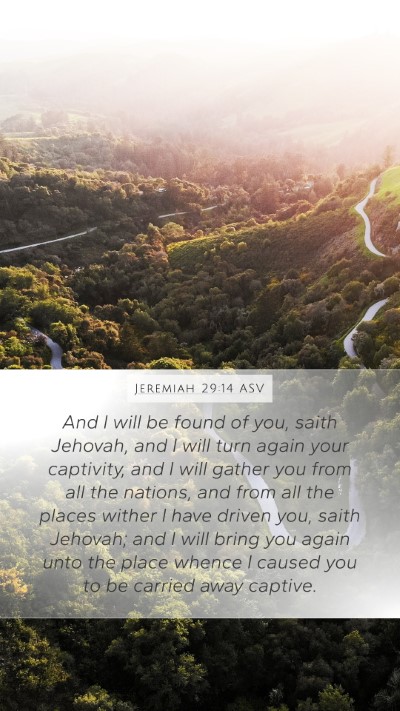 Jeremiah 29:14 ASV Bible Verse Image
