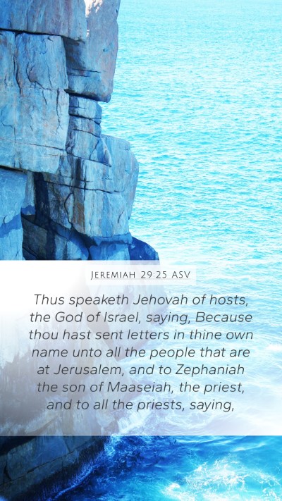 Jeremiah 29:25 ASV Bible Verse Image