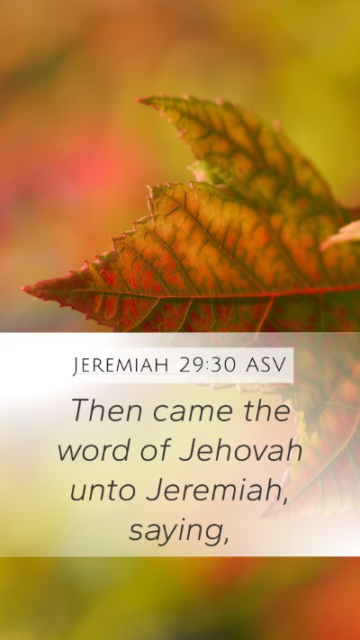 Jeremiah 29:30 ASV Bible Verse Image