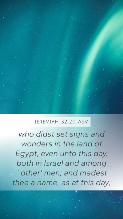 Jeremiah 32:20 ASV Bible Verse Image