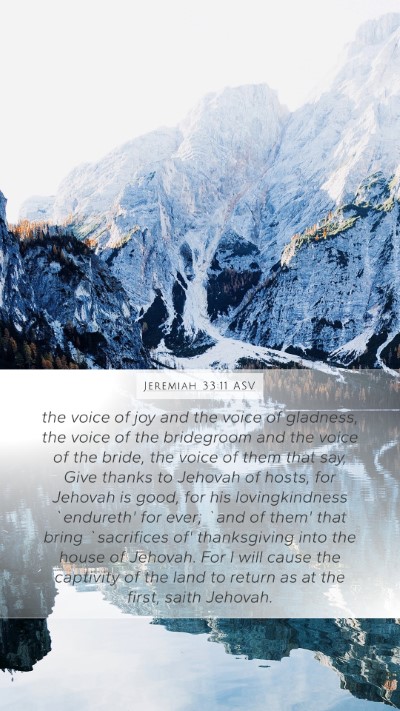 Jeremiah 33:11 ASV Bible Verse Image