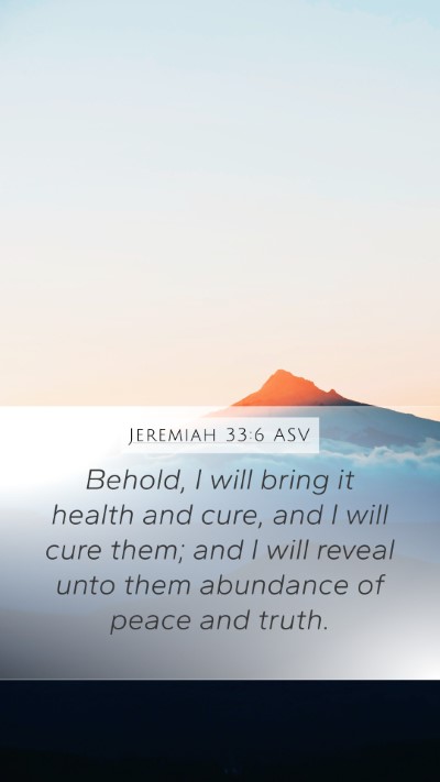 Jeremiah 33:6 ASV Bible Verse Image