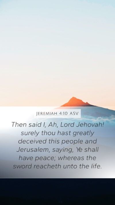 Jeremiah 4:10 ASV Bible Verse Image
