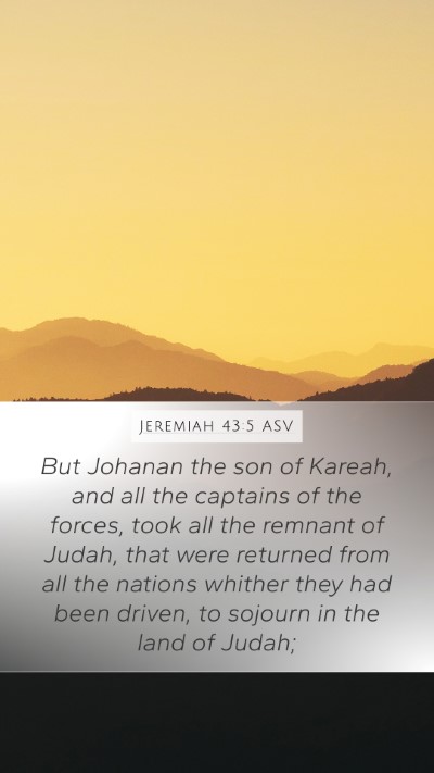Jeremiah 43:5 ASV Bible Verse Image