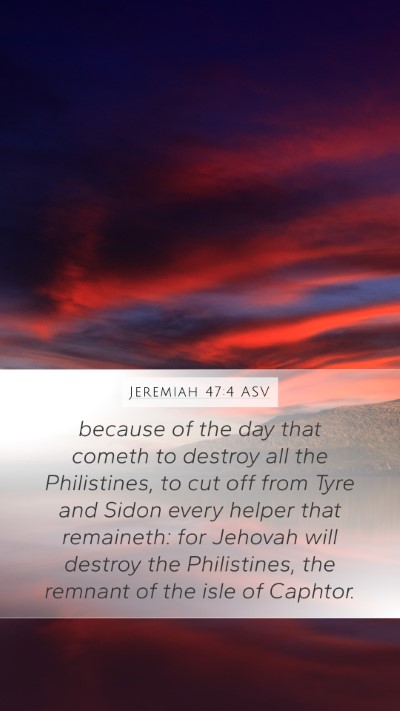 Jeremiah 47:4 ASV Bible Verse Image