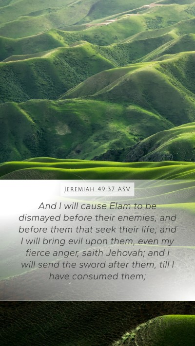Jeremiah 49:37 ASV Mobile Phone Wallpaper - And I will cause Elam to be dismayed before their - Mobile Bible Verse Wallpaper