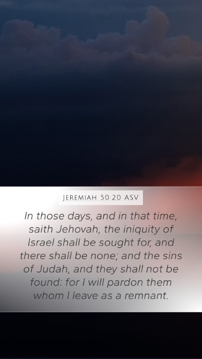 Jeremiah 50:20 ASV Bible Verse Image