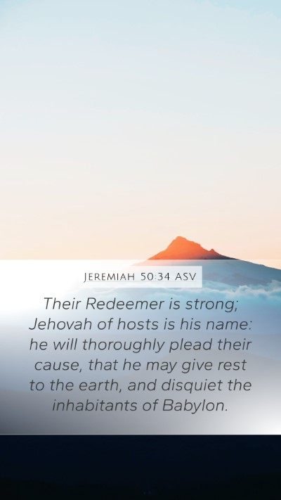 Jeremiah 50:34 ASV Bible Verse Image
