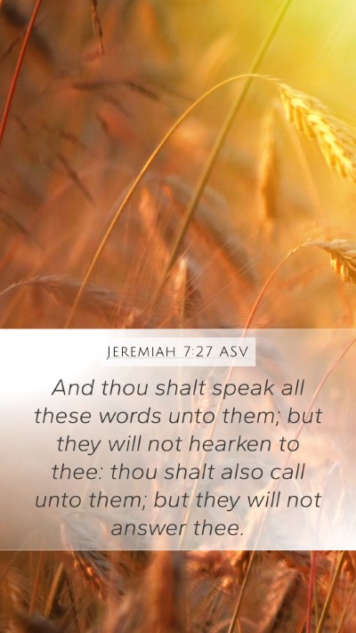 Jeremiah 7:27 ASV Bible Verse Image