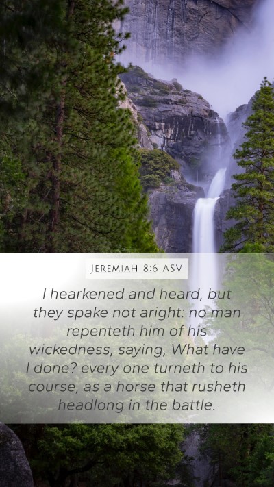 Jeremiah 8:6 ASV Bible Verse Image