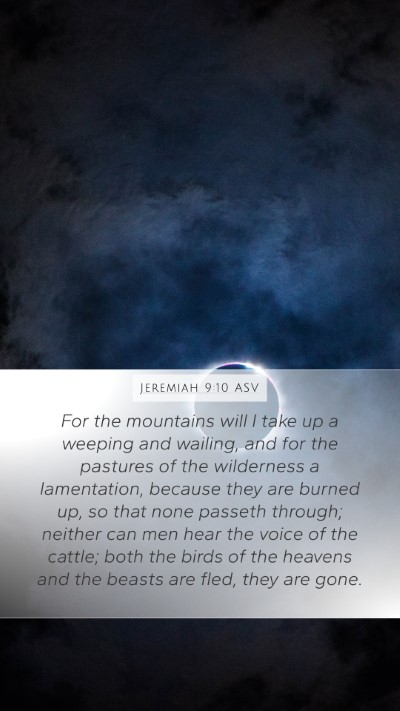 Jeremiah 9:10 ASV Bible Verse Image