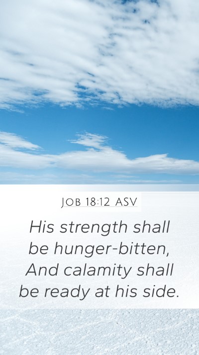 Job 18:12 ASV Mobile Phone Wallpaper - His strength shall be hunger-bitten, And calamity - Mobile Bible Verse Wallpaper