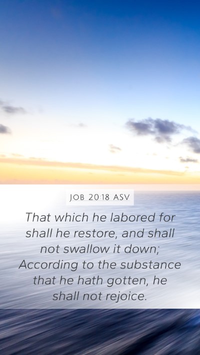 Job 20:18 ASV Bible Verse Image
