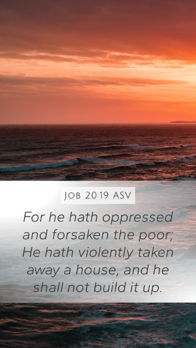 Job 20:19 ASV Bible Verse Image