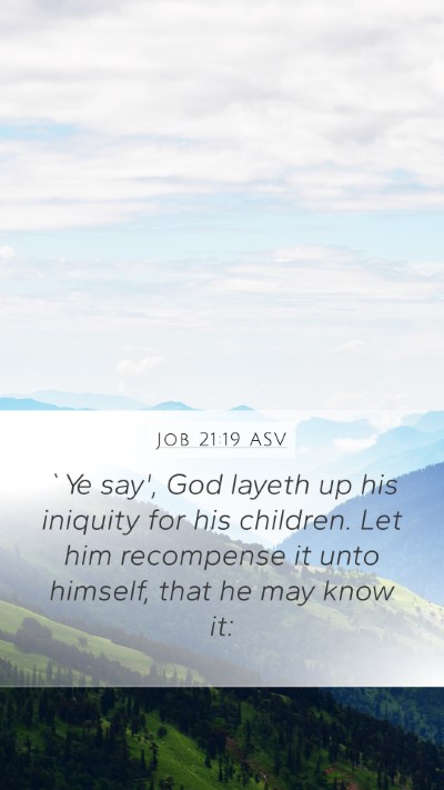 Job 21:19 ASV Bible Verse Image