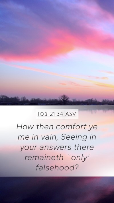 Job 21:34 ASV Bible Verse Image