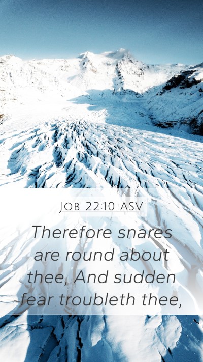 Job 22:10 ASV Mobile Phone Wallpaper - Therefore snares are round about thee, And sudden - Mobile Bible Verse Wallpaper