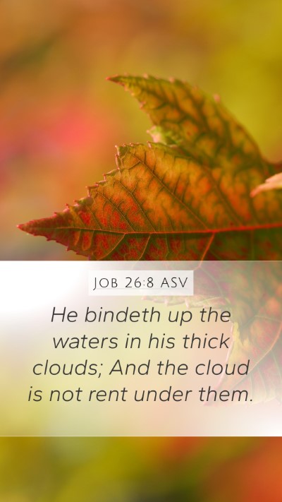 Job 26:8 ASV Bible Verse Image