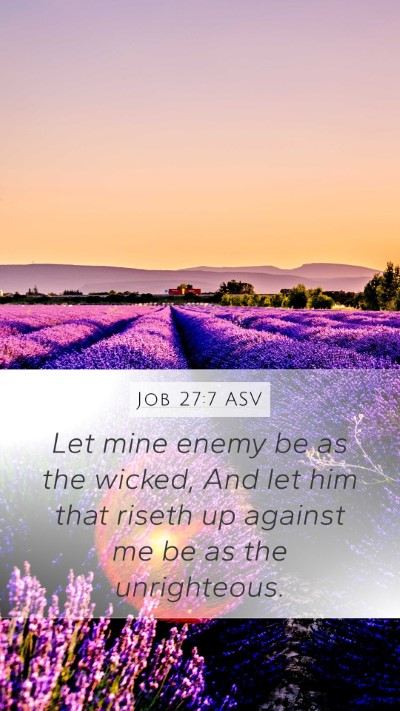 Job 27:7 ASV Mobile Phone Wallpaper - Let mine enemy be as the wicked, And let him that - Mobile Bible Verse Wallpaper