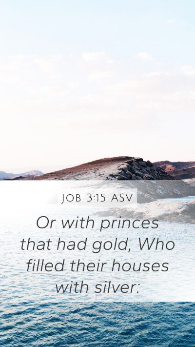 Job 3:15 ASV Mobile Phone Wallpaper - Or with princes that had gold, Who filled their - Mobile Bible Verse Wallpaper