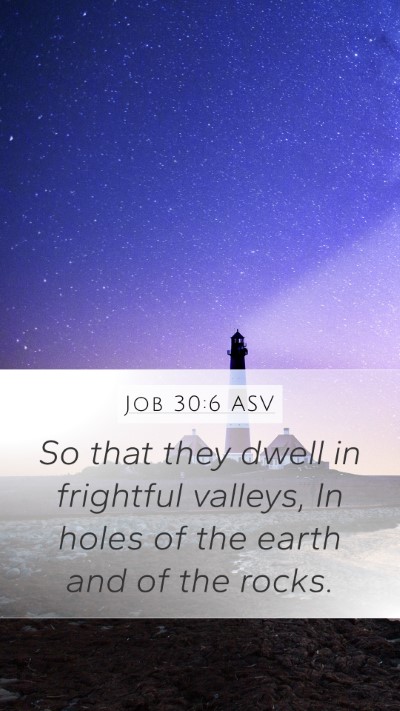 Job 30:6 ASV Bible Verse Image