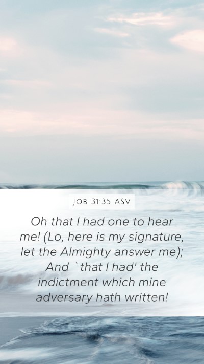 Job 31:35 ASV Bible Verse Image