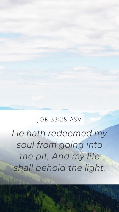 Job 33:28 ASV Bible Verse Image