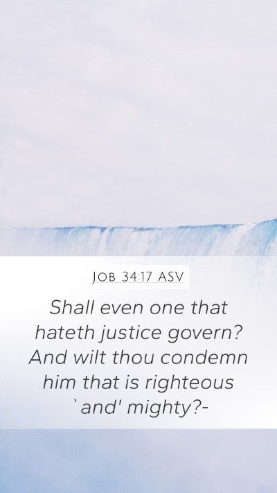 Job 34:17 ASV Bible Verse Image