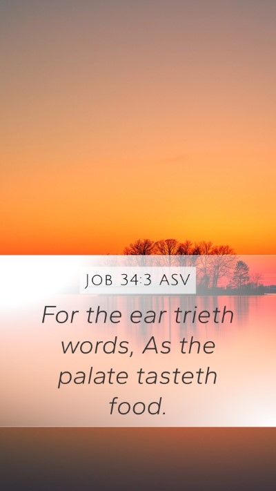 Job 34:3 ASV Bible Verse Image