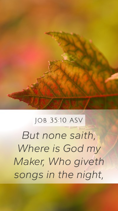 Job 35:10 ASV Bible Verse Image
