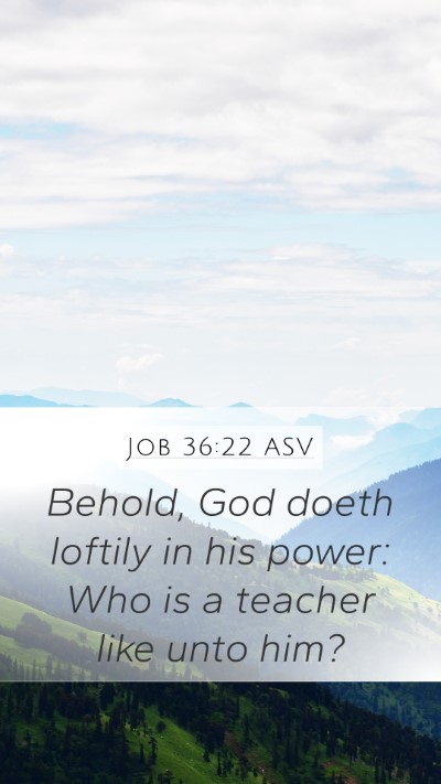 Job 36:22 ASV Bible Verse Image