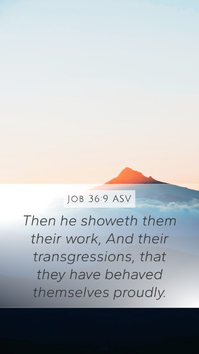 Job 36:9 ASV Mobile Phone Wallpaper - Then he showeth them their work, And their - Mobile Bible Verse Wallpaper