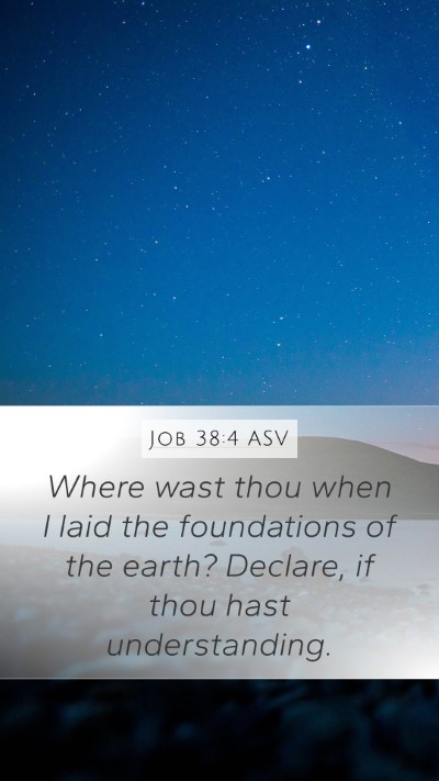 Job 38:4 ASV Bible Verse Image