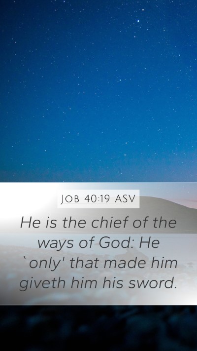 Job 40:19 ASV Mobile Phone Wallpaper - He is the chief of the ways of God: He `only' - Mobile Bible Verse Wallpaper
