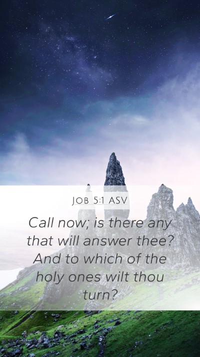 Job 5:1 ASV Mobile Phone Wallpaper - Call now; is there any that will answer thee? And - Mobile Bible Verse Wallpaper