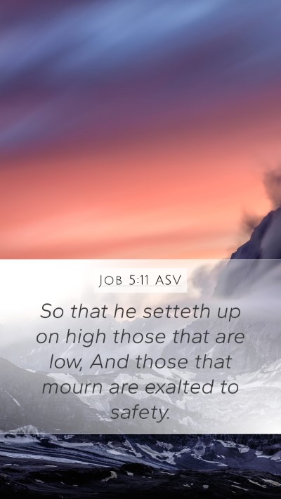 Job 5:11 ASV Bible Verse Image