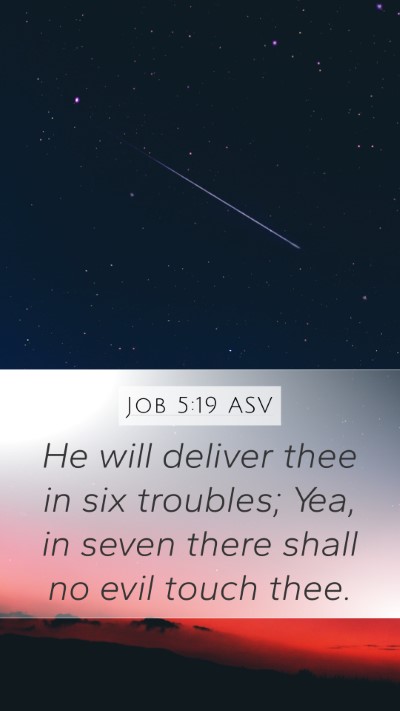Job 5:19 ASV Bible Verse Image