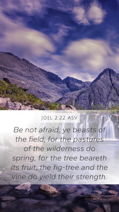 Joel 2:22 ASV Mobile Phone Wallpaper - Be not afraid, ye beasts of the field; for the - Mobile Bible Verse Wallpaper