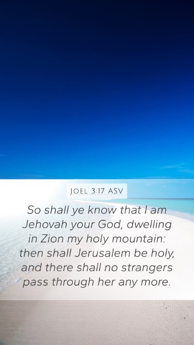 Joel 3:17 ASV Bible Verse Image