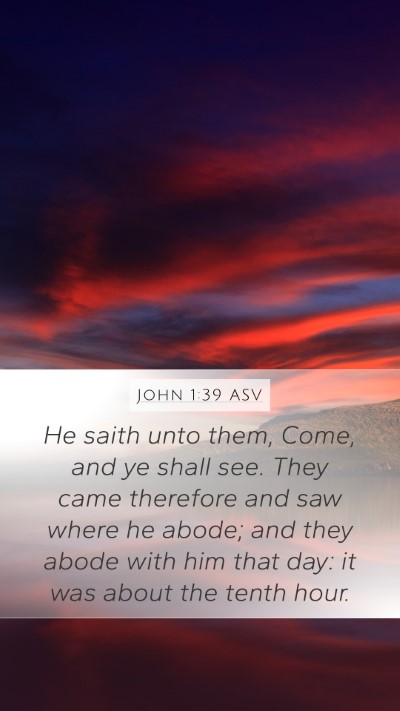 John 1:39 ASV Bible Verse Image