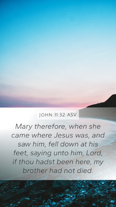 John 11:32 ASV Bible Verse Image