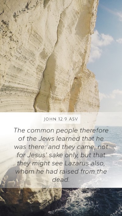 John 12:9 ASV Bible Verse Image