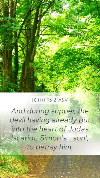 John 13:2 ASV Bible Verse Image