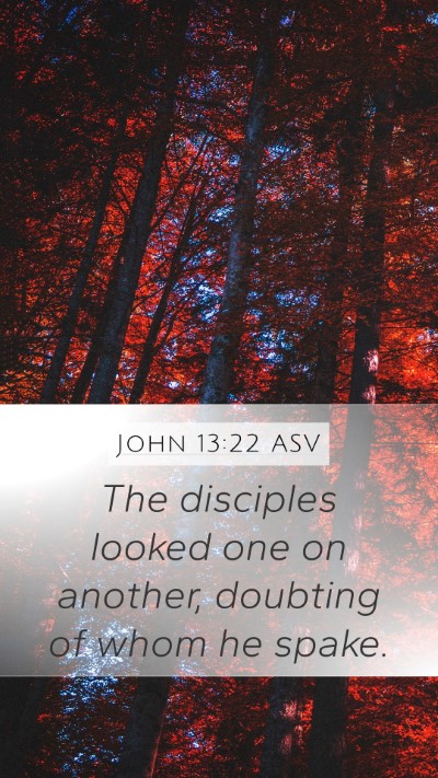 John 13:22 ASV Mobile Phone Wallpaper - The disciples looked one on another, doubting of - Mobile Bible Verse Wallpaper