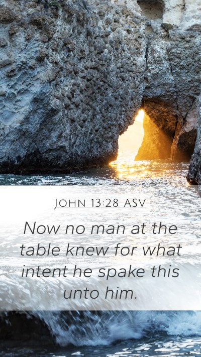 John 13:28 ASV Mobile Phone Wallpaper - Now no man at the table knew for what intent he - Mobile Bible Verse Wallpaper