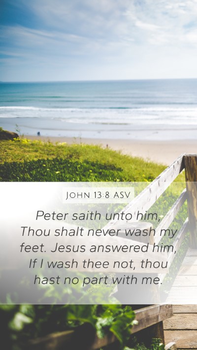 John 13:8 ASV Mobile Phone Wallpaper - Peter saith unto him, Thou shalt never wash my - Mobile Bible Verse Wallpaper
