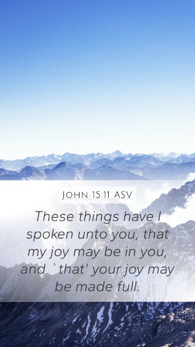 John 15:11 ASV Bible Verse Image