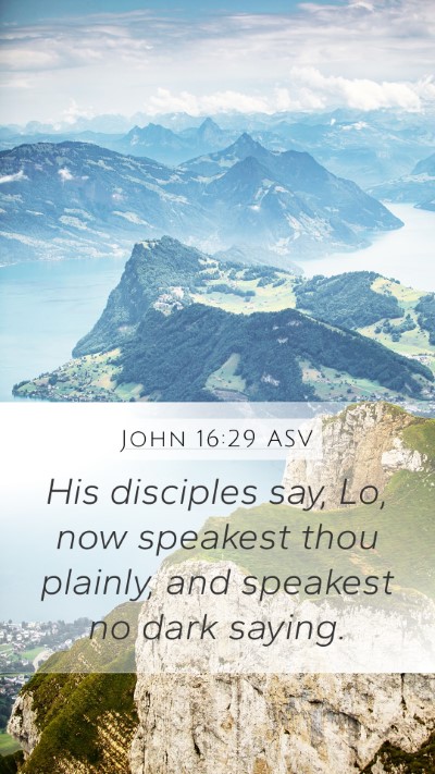 John 16:29 ASV Bible Verse Image