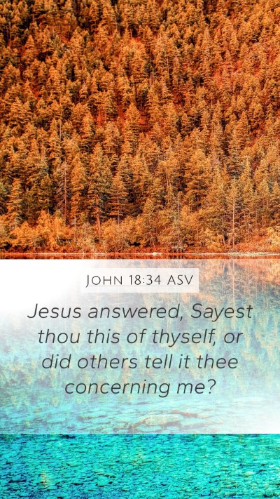 John 18:34 ASV Mobile Phone Wallpaper - Jesus answered, Sayest thou this of thyself, or - Mobile Bible Verse Wallpaper